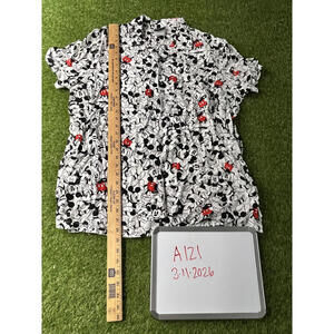 Disney Mickey Mouse Short Sleeve Shirt Large Mens Button Down Hawaiian Vacation